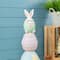Glitzhome® 30.5" Easter Resin Macaron Stacked Egg & Bunny Porch Decor
